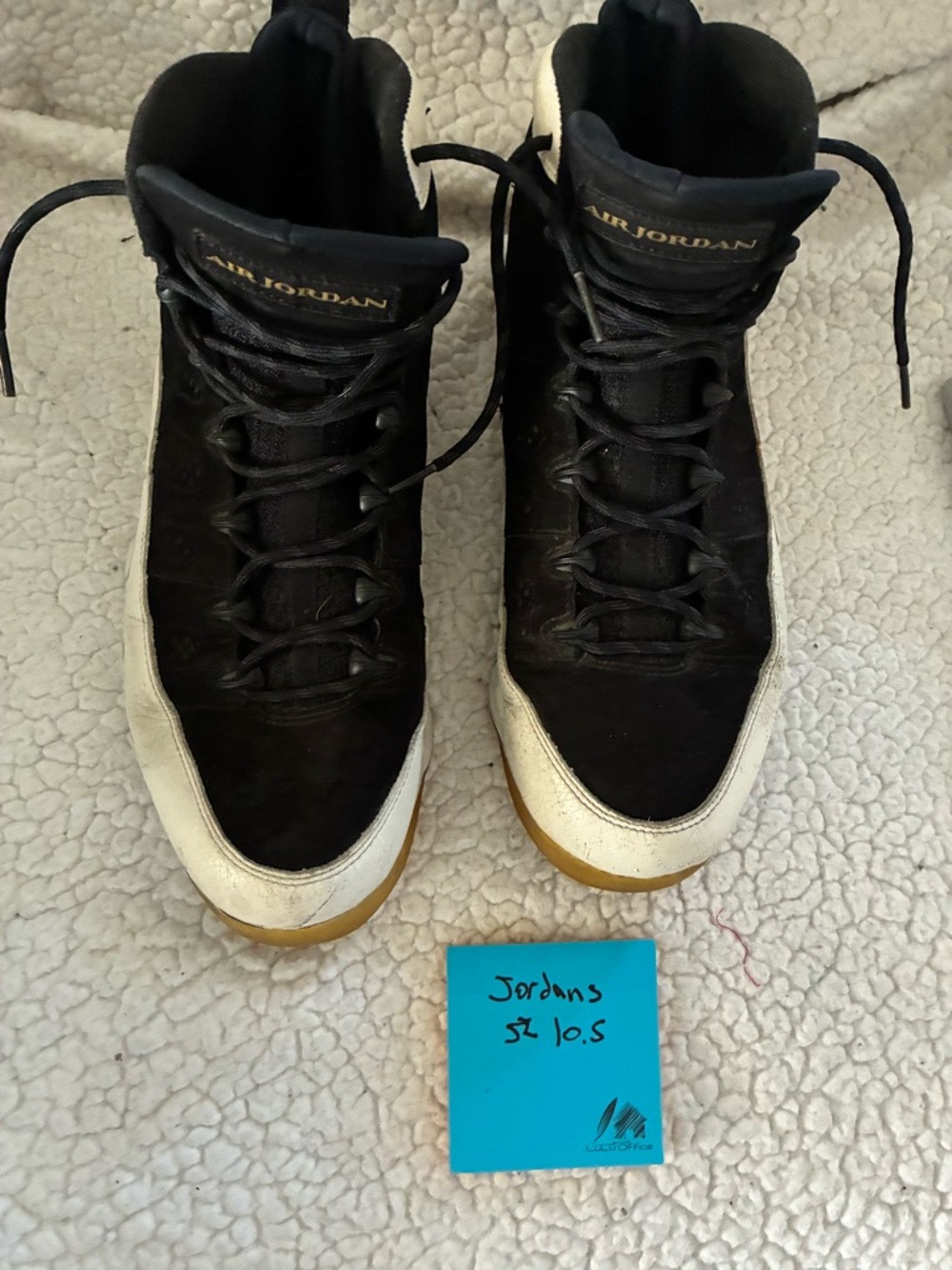Jordan Men’s Black, White and Gold High-Top Sneakers